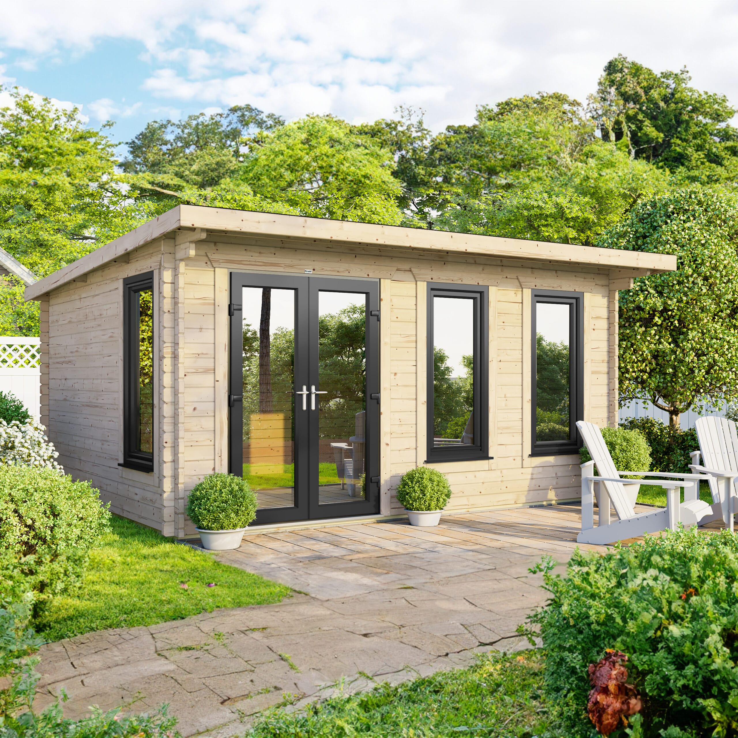 Power Pent Log Cabin - 44mm